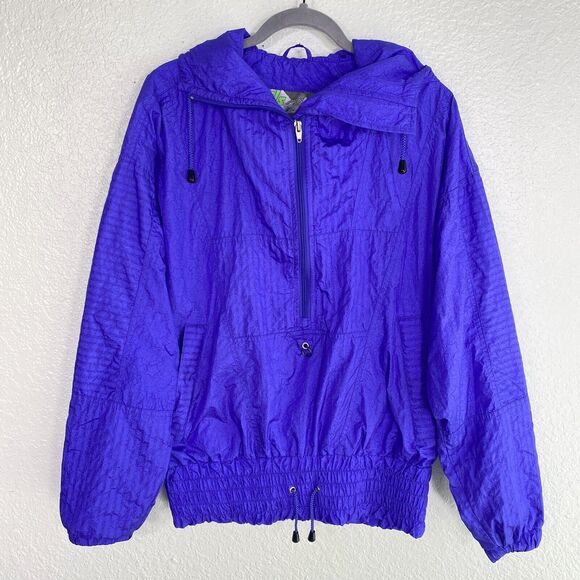 Nils Vintage Jacket Womens 10 Windbreaker Hooded Half Zip Pullover Ski Snow Vtg - Picture 1 of 14